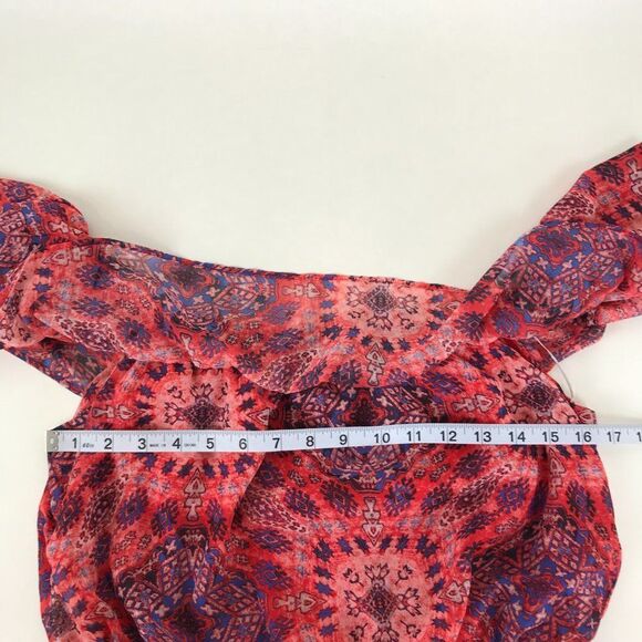 Emma & Michele Off-The-Shoulder Chiffon Dress Women's Size Medium Lined Sheer - Picture 6 of 11